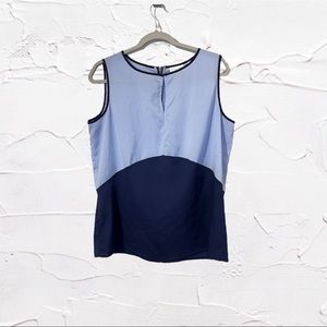 😍3/$21😍 NY&Co | Blue Color Block Sleeveless Blouse